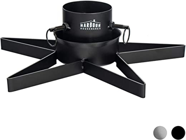 Weihnachtsbaumständer aus Metall – sternförmig – Schwarz