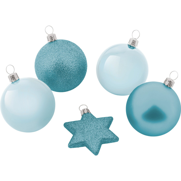 Weihnachtskugel-Set 50-teilig Eisblau kaufen bei OBI