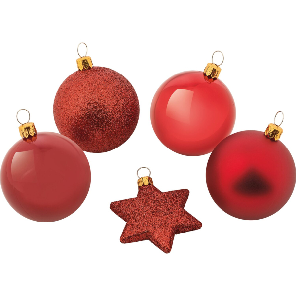Weihnachtskugel-Set 50-teilig Rot kaufen bei OBI
