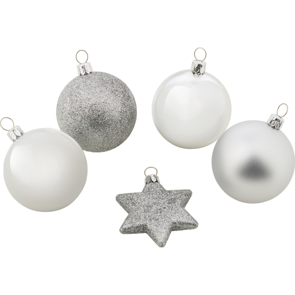 Weihnachtskugel-Set 50-teilig Silber kaufen bei OBI