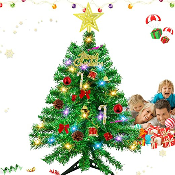 Xionghonglong Weihnachtsbaum künstlich klein 50cm,Mini Weihnachtsbaum,Kleiner Tannenbaum für Tisch,Kleiner Weihnachtsbaum mit…