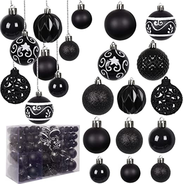 Ywlake Weihnachtskugel Ornamente Set für Weihnachtsbaum, 100-pcs Weihnachtsbaum Dekorationen Set Bruchfeste Weihnachtskugel Ornamente für…