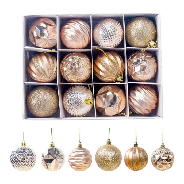 zggzerg Weihnachtsbaumkugel »12 Stück Christbaumkugeln, Weihnachtskugeln Dekoration Weihnachtsbaum Anhänger Geschenke«, mit Dekor