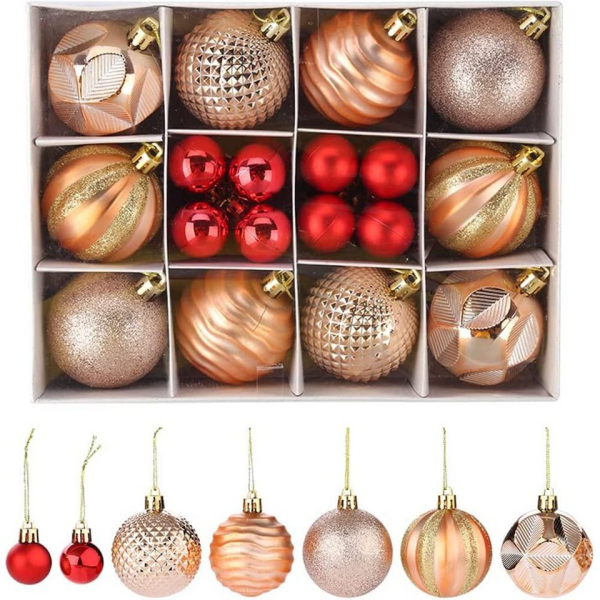 zggzerg Weihnachtsbaumkugel »26 Stück Weihnachtskugeln Ornamente, wiederverwendbare Weihnachtskugeln zum Aufhängen, Dekorationen für den Urlaub,…